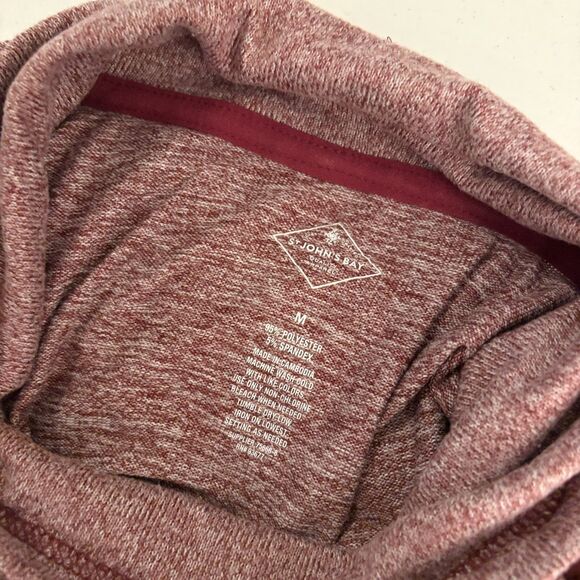 St John's Bay Sweatshirt Women's Medium Red Cowl Neck Pullover Knit Top - Picture 7 of 8